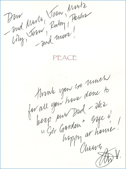 Handwritten note from Ann