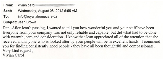 Handwritten note from Vivian