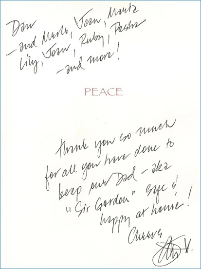 Handwritten note from Ann