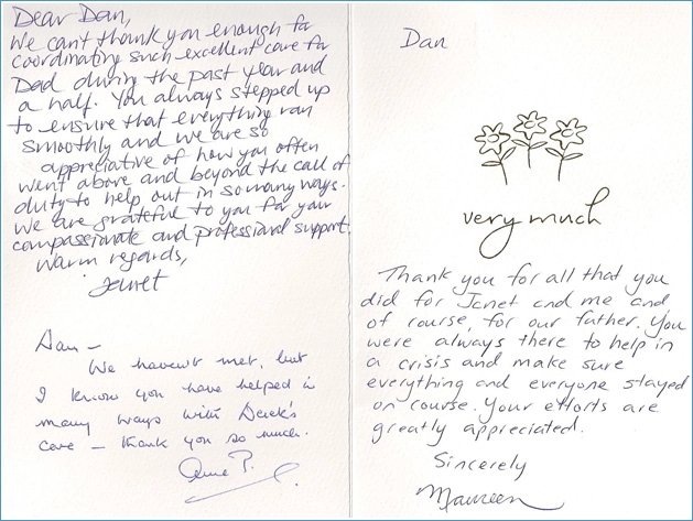Handwritten note from Janet, June, Maureen