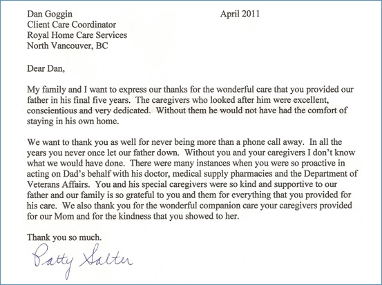 Handwritten note from Patty