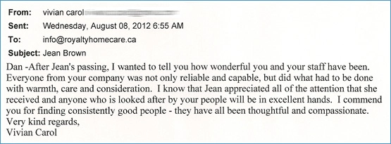 Handwritten note from Vivian